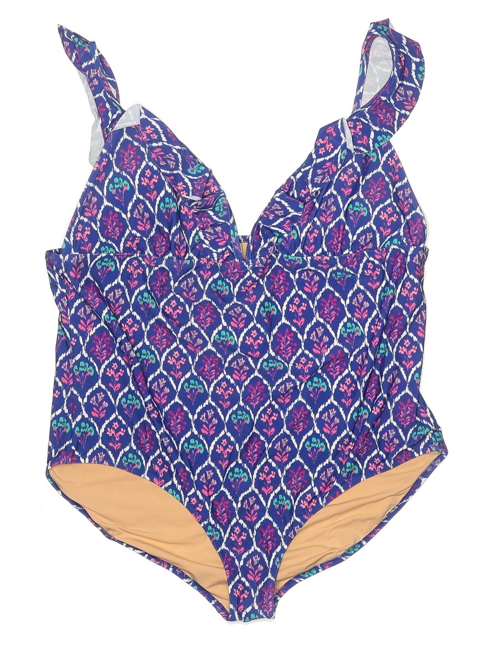 Women’s Plus Size J. Crew Purple Patterned One-Piece Swimsuit 3x